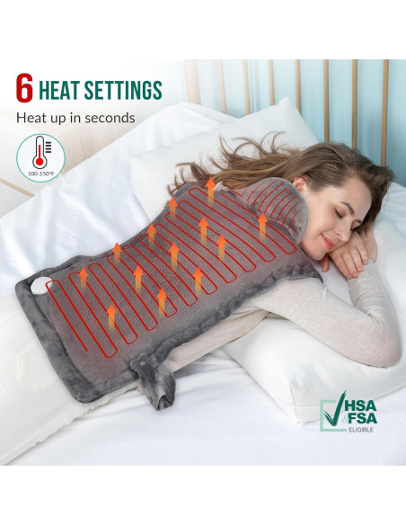 Almohadilla Calefactora Eléctrica Snailax 61x84 cm 6 Niveles