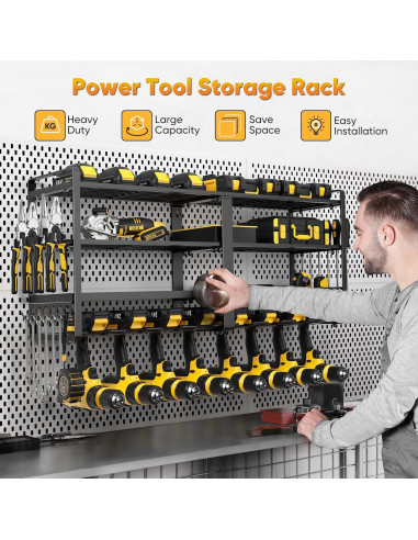 Organizador de Herramientas de Pared POKIPO 4 Capas Negro