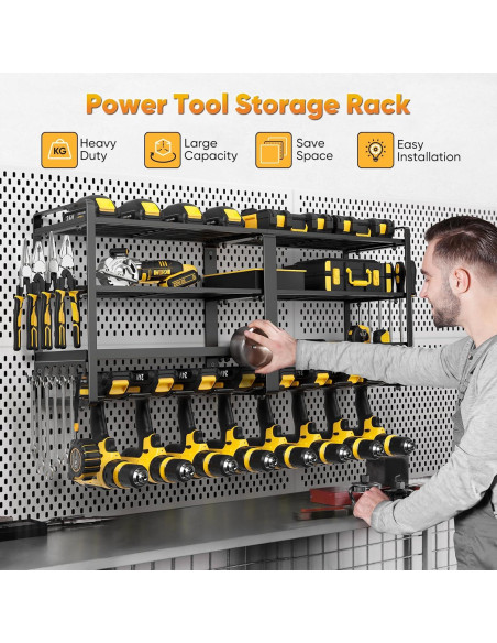 Organizador de Herramientas de Pared POKIPO 4 Capas Negro Organizador de Herramientas de Pared POKIPO 4 Capas Negro