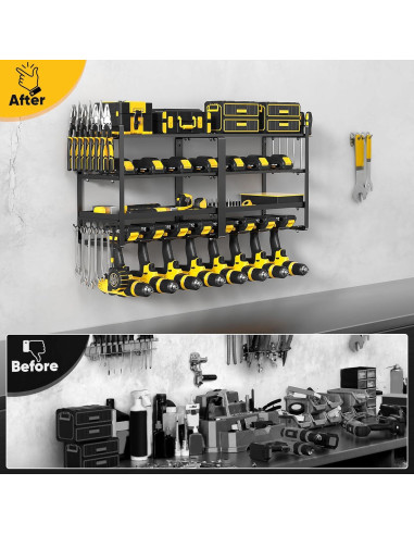 Organizador de Herramientas de Pared POKIPO 4 Capas Negro