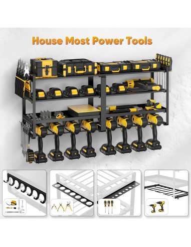 Organizador de Herramientas de Pared POKIPO 4 Capas Negro