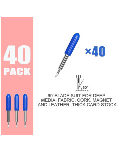 Cuchillas de Repuesto THANMAO 60 Azul 40 Pcs para Explore Air y Maker 2