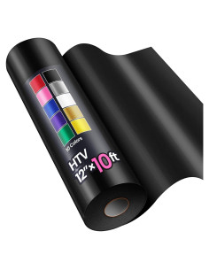 Vinilo de Transferencia de Calor Sooez 30.48cm x 3.05m Negro