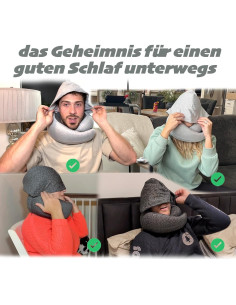 Almohada de Cuello de Viaje ZechnoX Ergonómica Espuma de Memoria 2