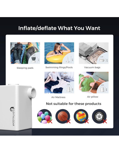 Bomba de Aire Eléctrica Portátil FLEXTAILGEAR 3600mAh Negra