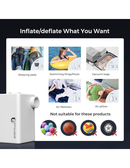 Bomba de Aire Eléctrica Portátil FLEXTAILGEAR 3600mAh Negra