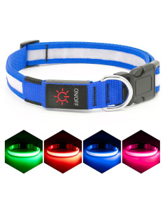 Collar LED para Perros Vizpet Ajustable Recargable Azul 28-40 cm