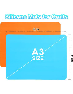 2 Tapetes de Silicona YUIOASE A3 Antiadherentes 39.9x29.5cm 2