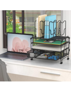 Organizador de Escritorio BOHDK 3 Niveles Metal Negro 2