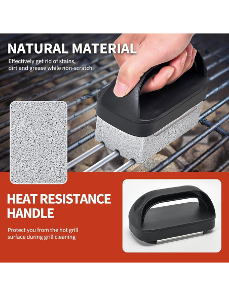 Kit de Limpieza de Parrilla HOBITSTARX - 3 Bloques de Piedra