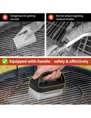 Kit de Limpieza de Parrilla HOBITSTARX - 3 Bloques de Piedra