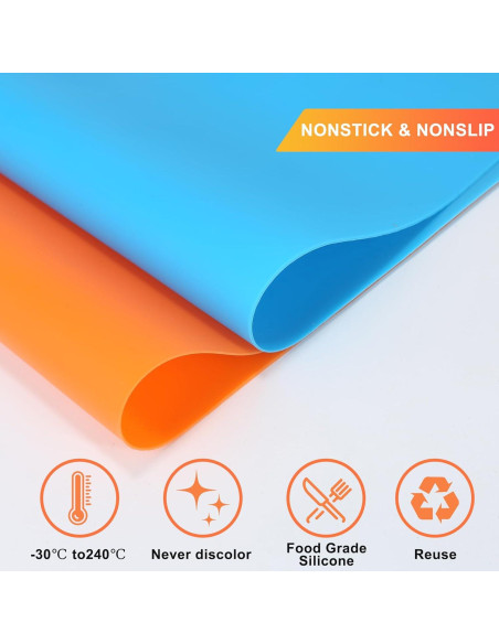 2 Tapetes de Silicona YUIOASE A3 Antiadherentes 39.9x29.5cm