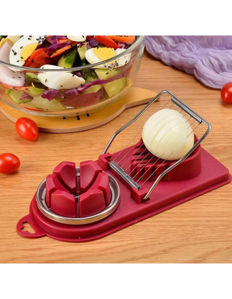 Cortador de Huevos Multifuncional Genérico Cereza 19.8x9 cm