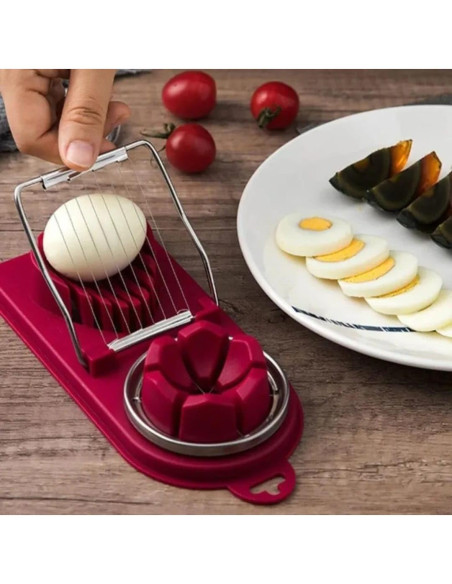 Cortador de Huevos Multifuncional Genérico Cereza 19.8x9 cm