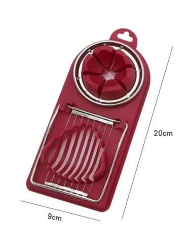 Cortador de Huevos Multifuncional Genérico Cereza 19.8x9 cm