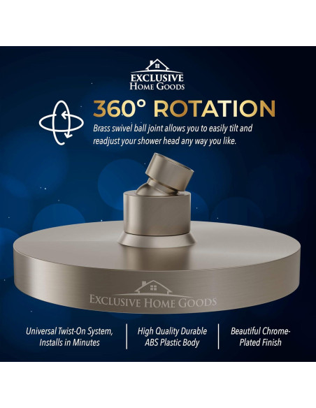 Cabezal de Ducha Heatsistence 6" Alta Presión Cromado ABS