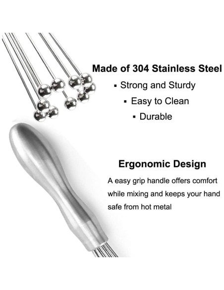 Batidor de huevos BENEKIY de acero inoxidable 25.4 cm