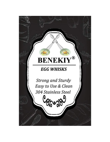 Batidor de huevos BENEKIY de acero inoxidable 25.4 cm