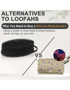 Exfoliante de Silicona Metene para Cuerpo - Negro, 2 en 1 2