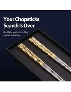 Palillos Reutilizables de Metal Hagary 23.6 cm Antideslizantes 2