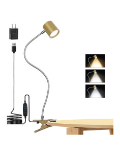 Luz de lectura con clip BEST WORLD LED 3 modos 10 niveles brillo