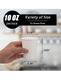 Vasos de Papel Desechables Lamosi 10 oz - Paquete de 240 2