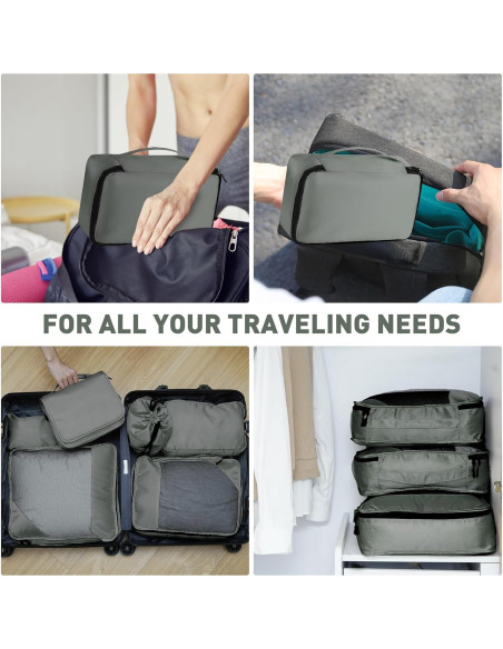 Set de 8 Cubos de Empaque Toncoke Verde Aguacate para Viaje