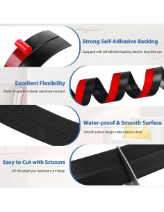 Burlete autoadhesivo de silicona negro 5 cm x 3.05 m para puertas 2