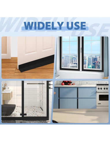 Burlete autoadhesivo de silicona negro 5 cm x 3.05 m para puertas