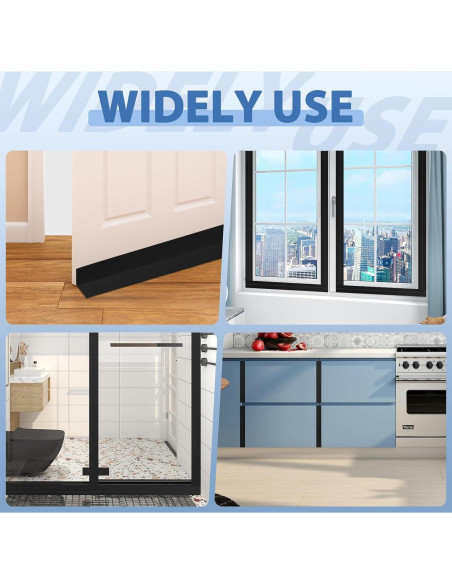 Burlete autoadhesivo de silicona negro 5 cm x 3.05 m para puertas