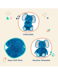Elefante de Peluche B. toys Ellie-Berry 30 cm Azul Suave 2