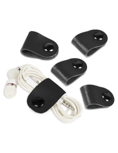 Organizador de Cables de Cuero Genuino Seabaras - Juego de 5