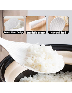 Cucharón de Arroz Antiadherente FireKylin - 2 Piezas Plástico Blanco 2