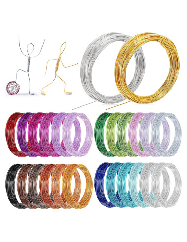 Alambre de Aluminio 25 Colores 20 Gauge 375m para Manualidades