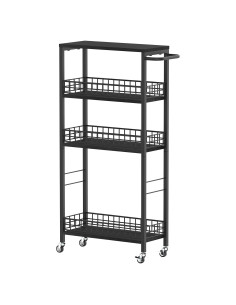 Carro de Almacenamiento Rodante NORCEESAN 4 Niveles Negro