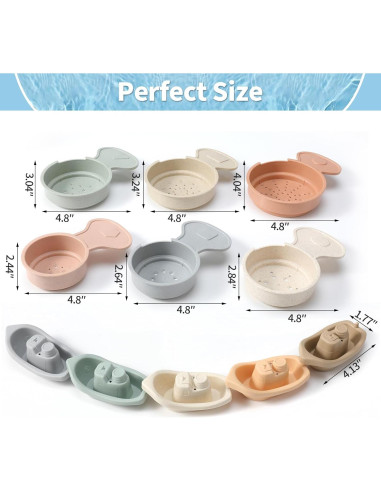 Juguetes de baño KODGEUSM 11 piezas barcos y cucharas