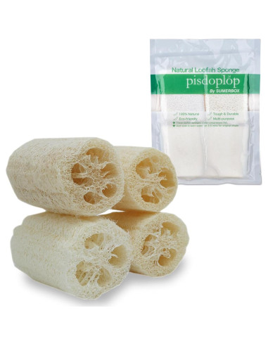 Esponja Exfoliante de Loofah Natural 10 cm - Paquete de 4