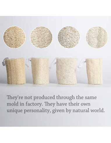 Esponja Exfoliante de Loofah Natural 10 cm - Paquete de 4