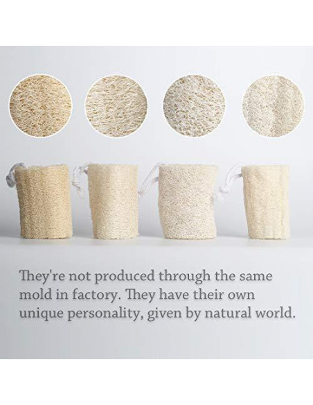 Esponja Exfoliante de Loofah Natural 10 cm - Paquete de 4 Esponja Exfoliante de Loofah Natural 10 cm - Paquete de 4