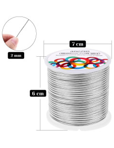 Alambre de Aluminio Anezus 12 Gauge 30.5m Plata para Manualidades 2