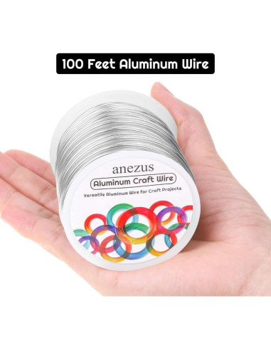 Alambre de Aluminio Anezus 12 Gauge 30.5m Plata para Manualidades