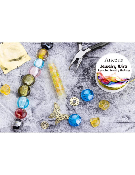 Alambre de Joyería Anezus 12 Rollos 0.4mm Colores Variados