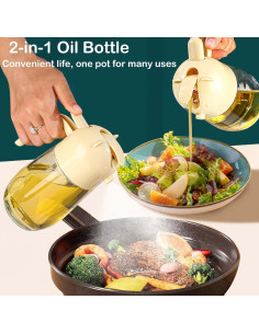 Spray y dispensador de aceite 2 en 1 BunnyCare 580ml Verde 2