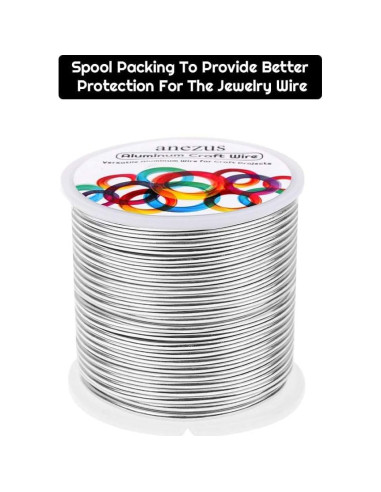 Alambre de Aluminio Anezus 12 Gauge 30.5m Plata para Manualidades