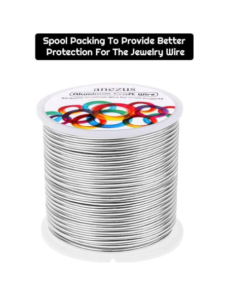 Alambre de Aluminio Anezus 12 Gauge 30.5m Plata para Manualidades