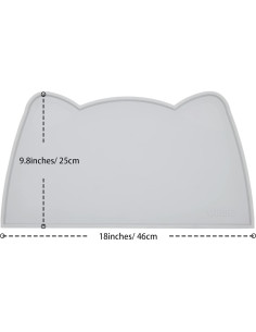 Alfombrilla de Comida para Gato y Perro OHMO Gris 45.72x25.4cm 2