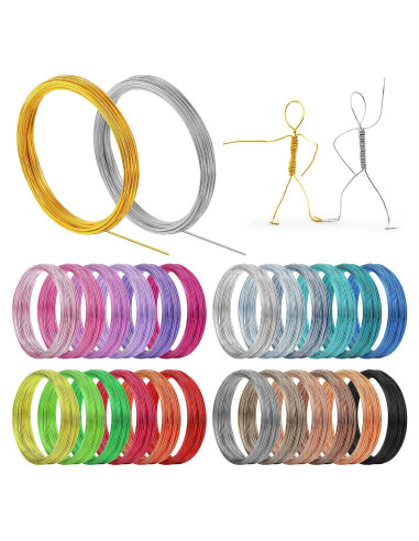 Alambre de Aluminio Ferraycle 25 Rollos 0.8 mm 125 m Colores