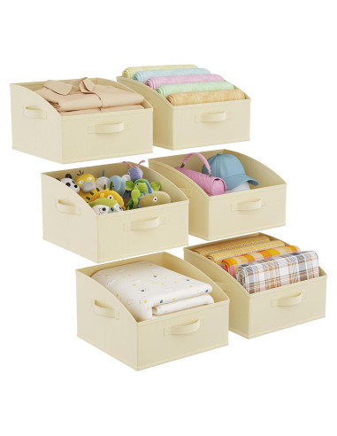 Cestas de Almacenamiento Lifewit 6 Piezas Trapezoidales Beige