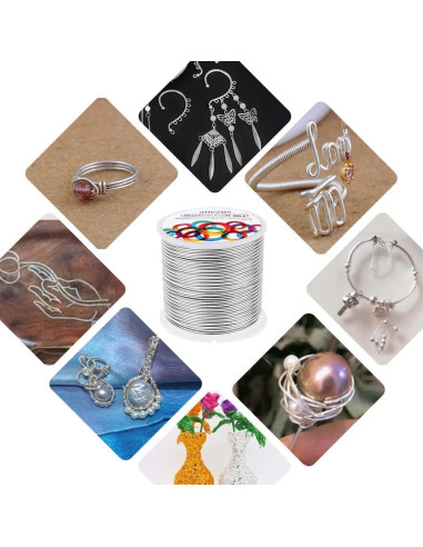 Alambre de Aluminio Anezus 12 Gauge 30.5m Plata para Manualidades