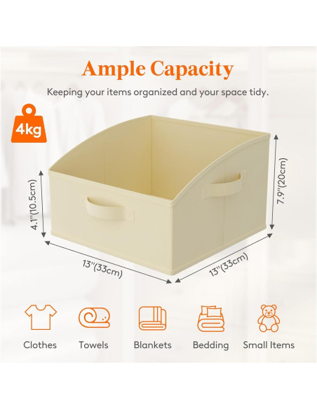 Cestas de Almacenamiento Lifewit 6 Piezas Trapezoidales Beige